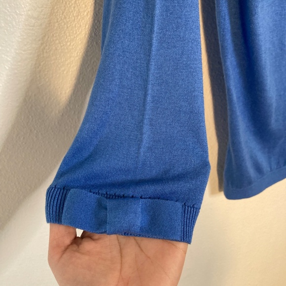 Kate Spade silk cornflower blue bow cardigan - Picture 8 of 10